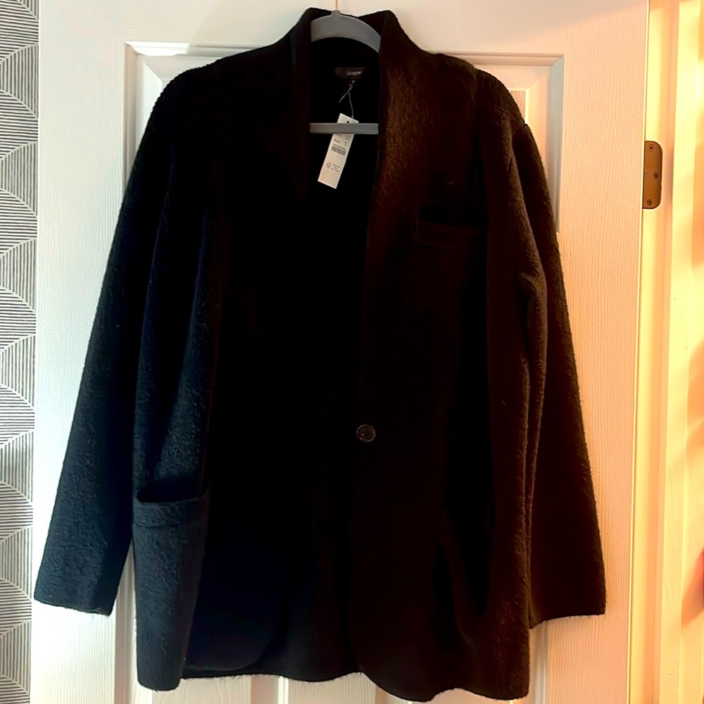 NWT J Crew cocoon sweater blazer. Small. Black